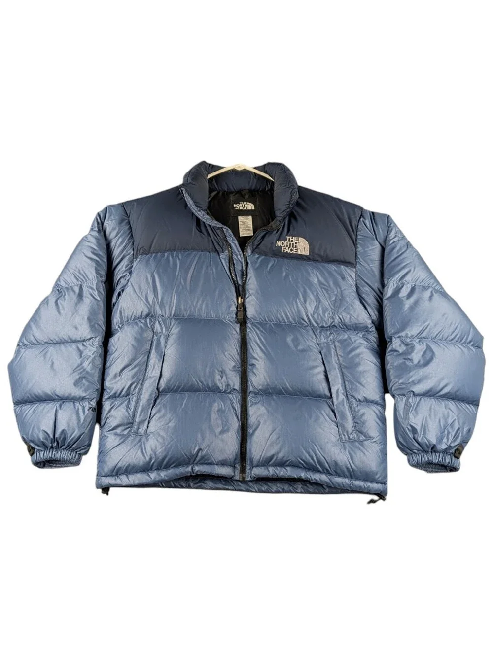 The North Face Nuptse 700 Fill Down Puffer Jacket Blue Black Men's Large EUC